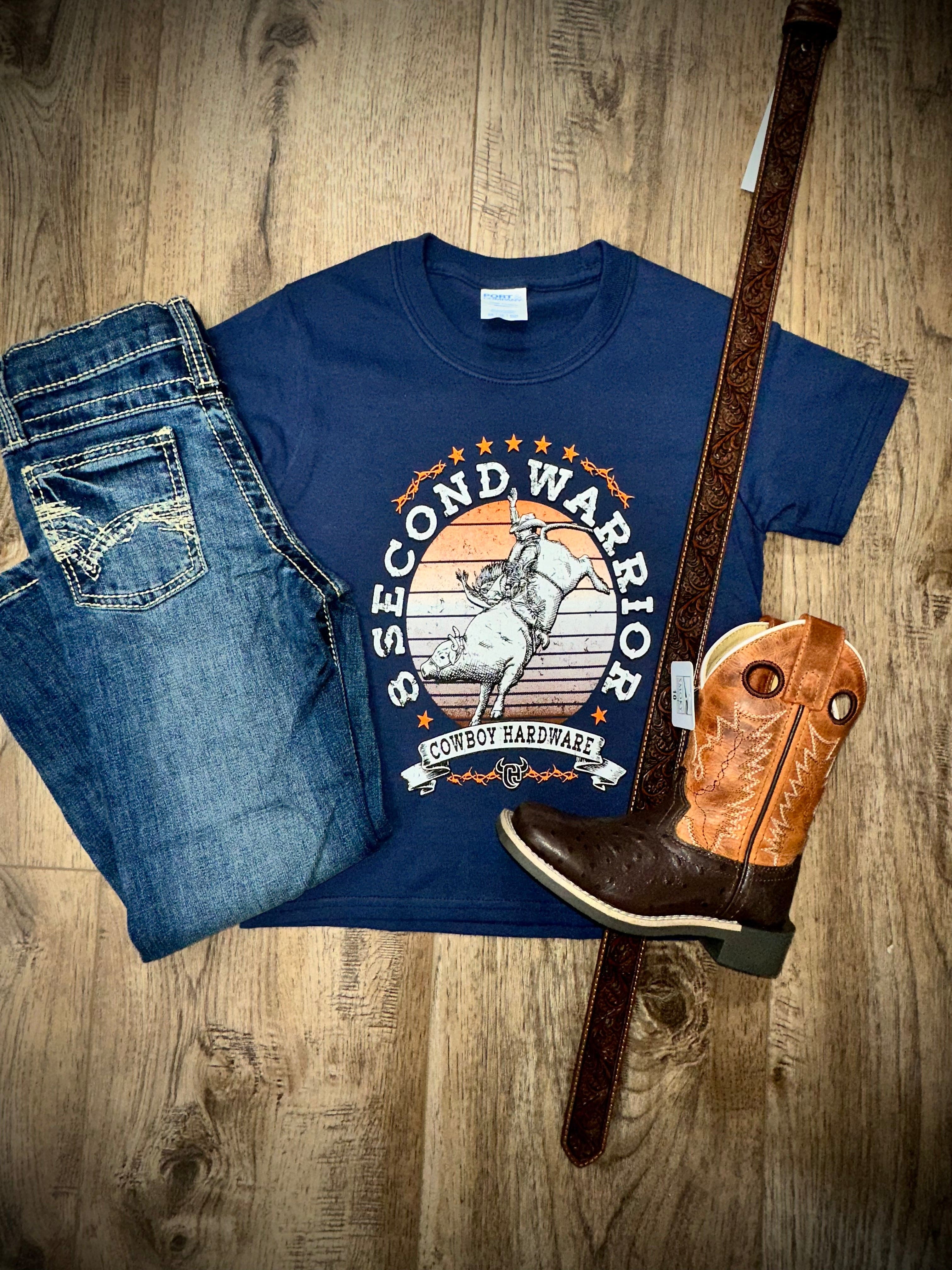 Boys' Champion Second Warrior Navy Short Sleeve T-Shirt - Comfortable & Stylish for School, Sports & Everyday Wear