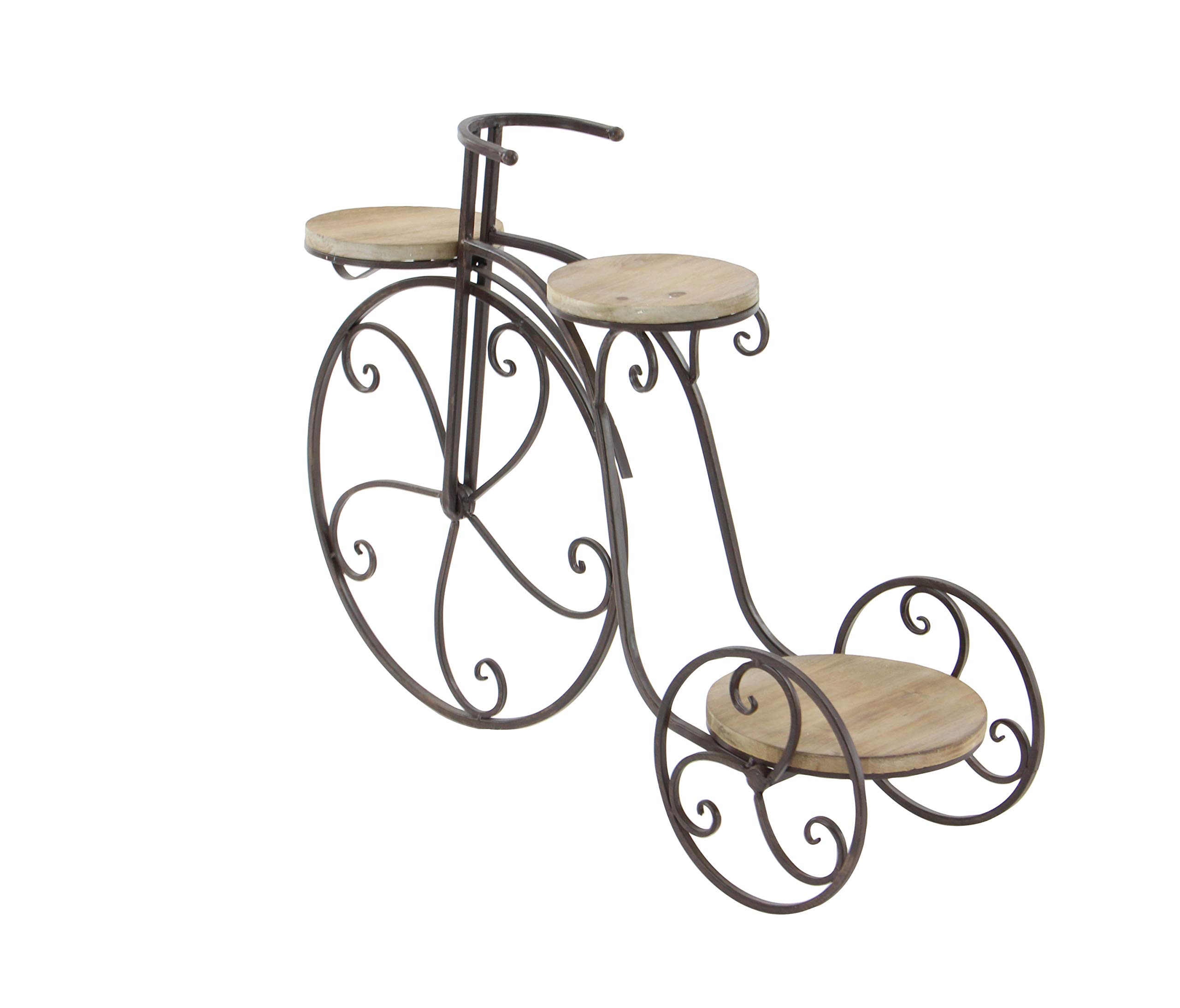 Deco 79 2-Tier Metal Bike Wall Shelf - Indoor Outdoor Plant Stand for Home & Garden Decor, 31