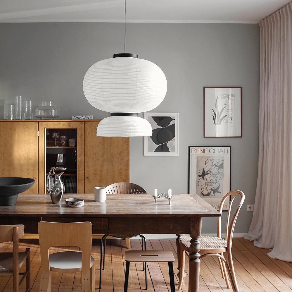 Formakami Pendant Swag Lamp - Modern Paper Shade Hanging Light for Living Room, Bedroom & Dining Area | Boho Chic Home Decor Lighting Fixture