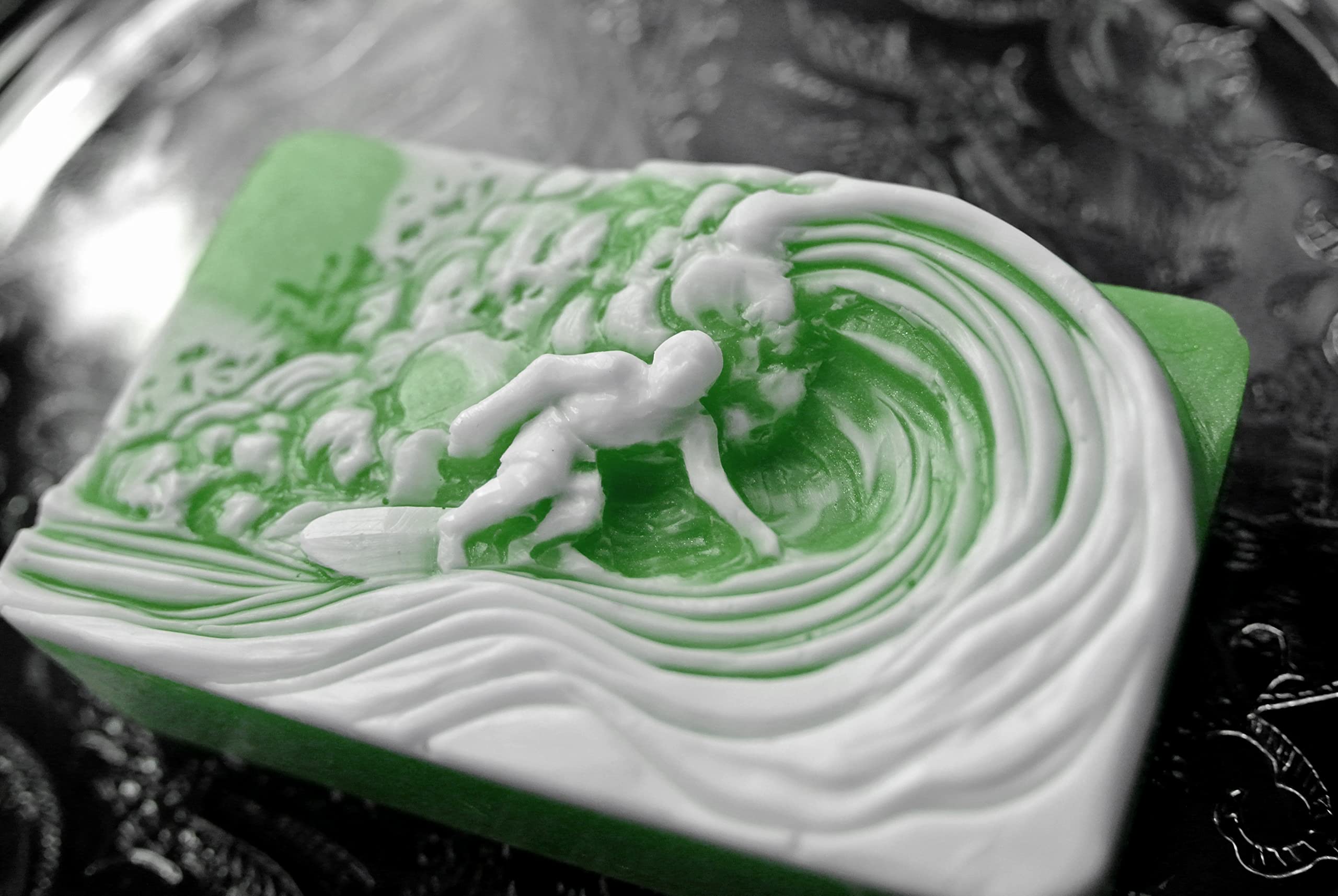 Surfer Silicone Mold for Soap, Plaster, Wax, Resin, Clay, Cake & Chocolate - DIY Crafting, Baking & Candle Making Supplies for Home Decor & Gifts