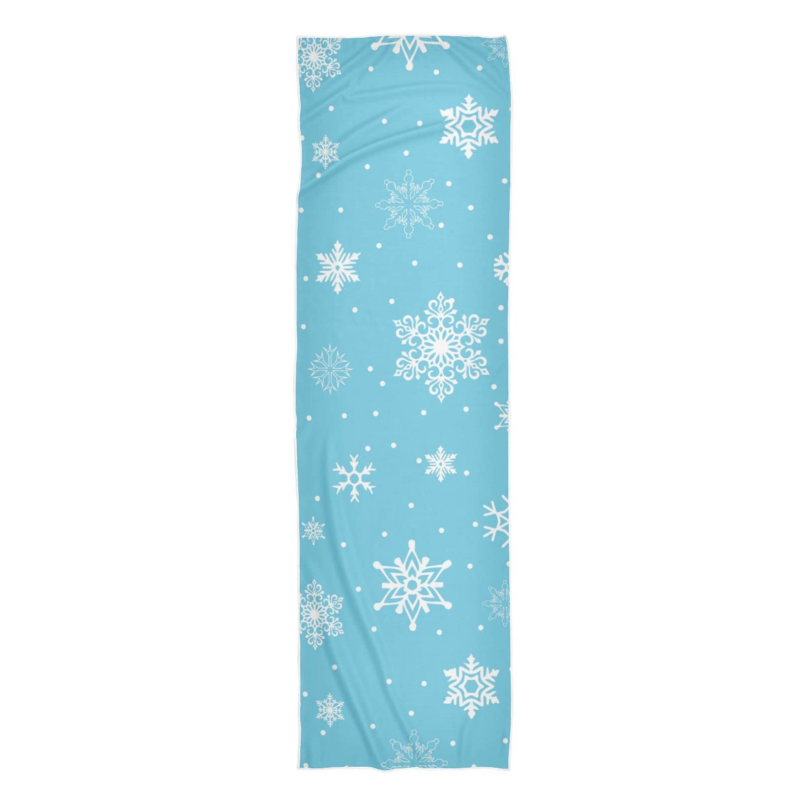 Fast Drying Travel & Camping Towel - Lightweight Gym Towel for Men, Blue Snowflake Design - Perfect for Running, Hiking, Yoga & Hot Weather Workouts - Cooling Ice Towel for Outdoor Sports & Fitness Activities