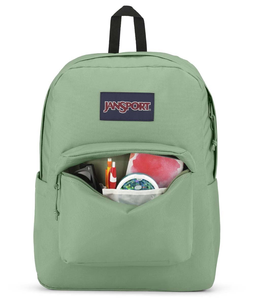 JanSport SuperBreak Plus Backpack - Lightweight Laptop Backpack for School & Travel, Durable Loden Frost Green, Fits 15
