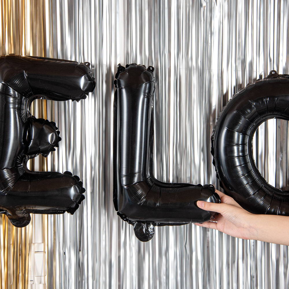 Black Mylar Letter L Balloon - 16 Inch Large Foil Alphabet Balloon for Birthday Party Decorations, Baby Showers & Graduation Celebrations (1 Count)