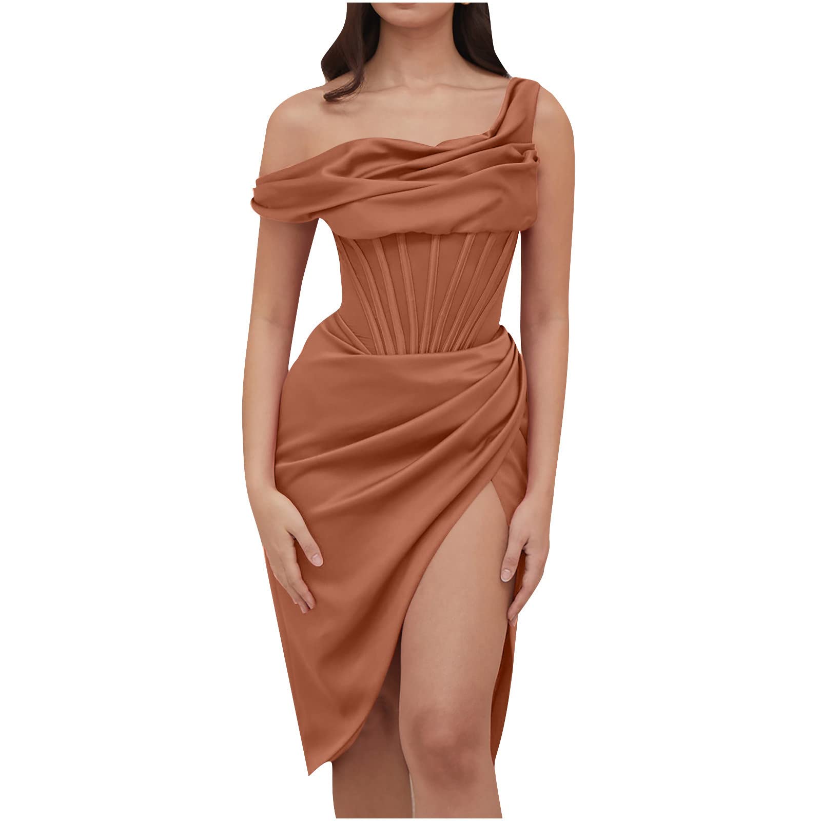 Levmjia Women's Summer Dresses 2023 - One Shoulder Sleeveless Asymmetrical Dress with Unique Splicing Design | Perfect for Beach Vacation, Date Night & Summer Parties