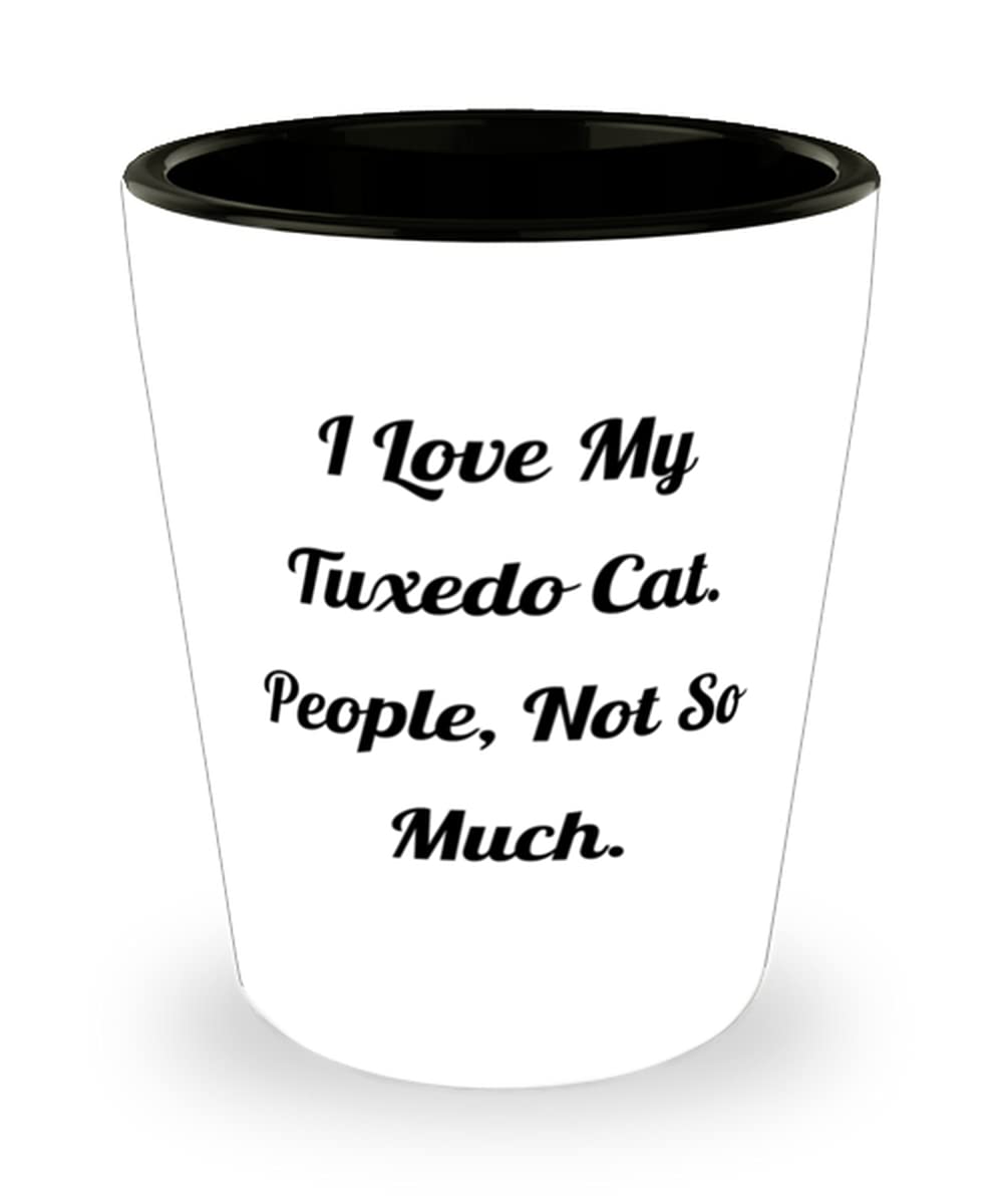 Tuxedo Cat Shot Glass - Ceramic Cup for Cat Lovers | Unique Cat-Themed Gifts for Cat Owners | Perfect for Parties, Gag Gifts & Cat Lover Collections