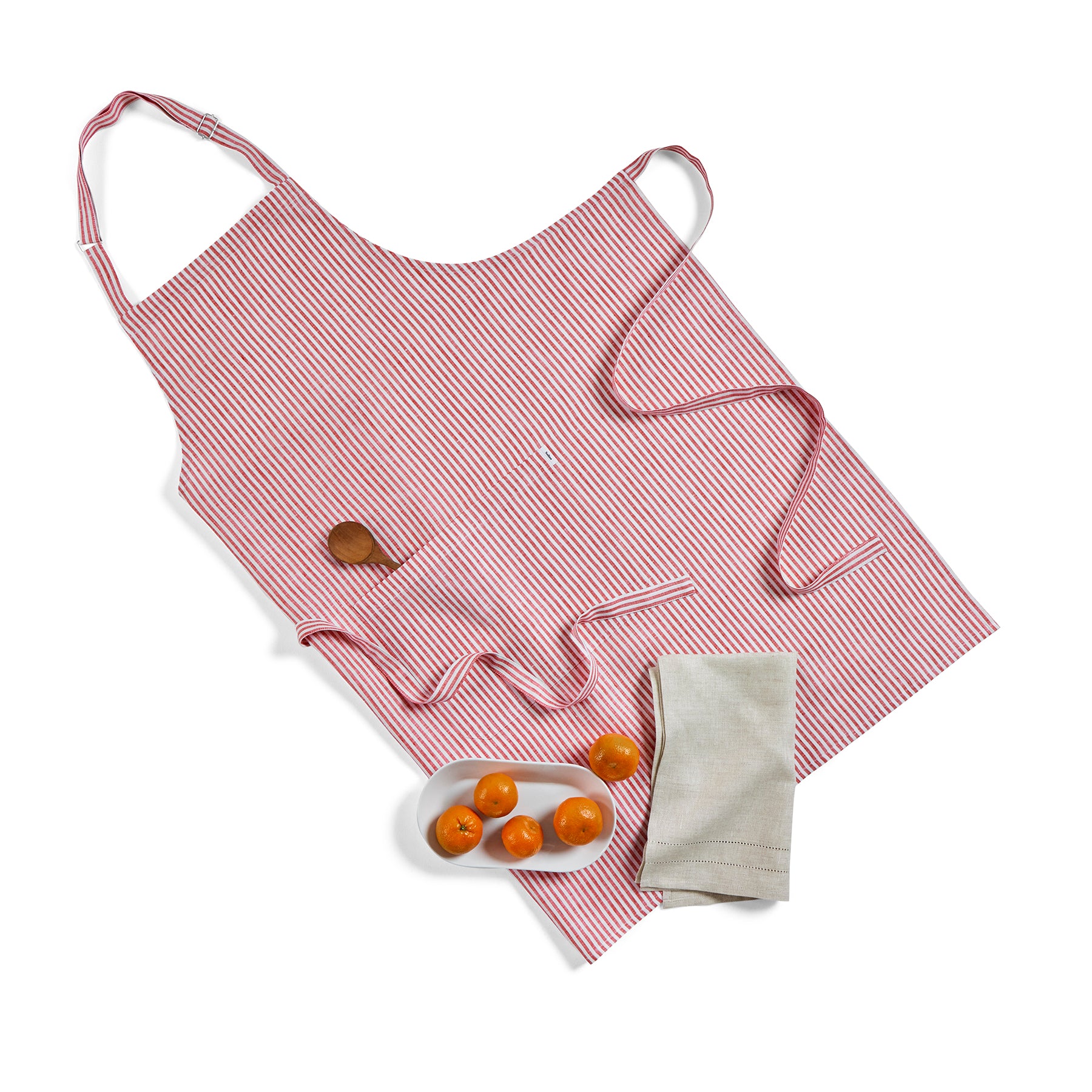 Premium Linen Full Midi Apron for Cooking, Baking & Grilling - Adjustable Waist & Pockets - Perfect for Chefs, Home Cooks & BBQ Enthusiasts