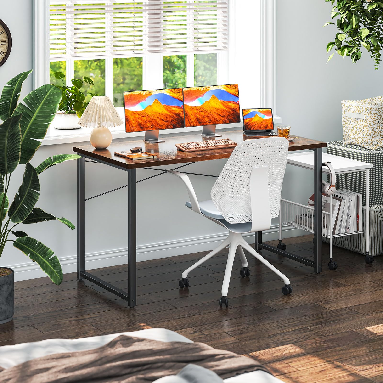Coleshome 48 Inch Computer Desk - Modern Simple Style Home Office Desk, Study & Student Writing Table with Vintage Design | Perfect for Small Spaces, Remote Work & Online Learning