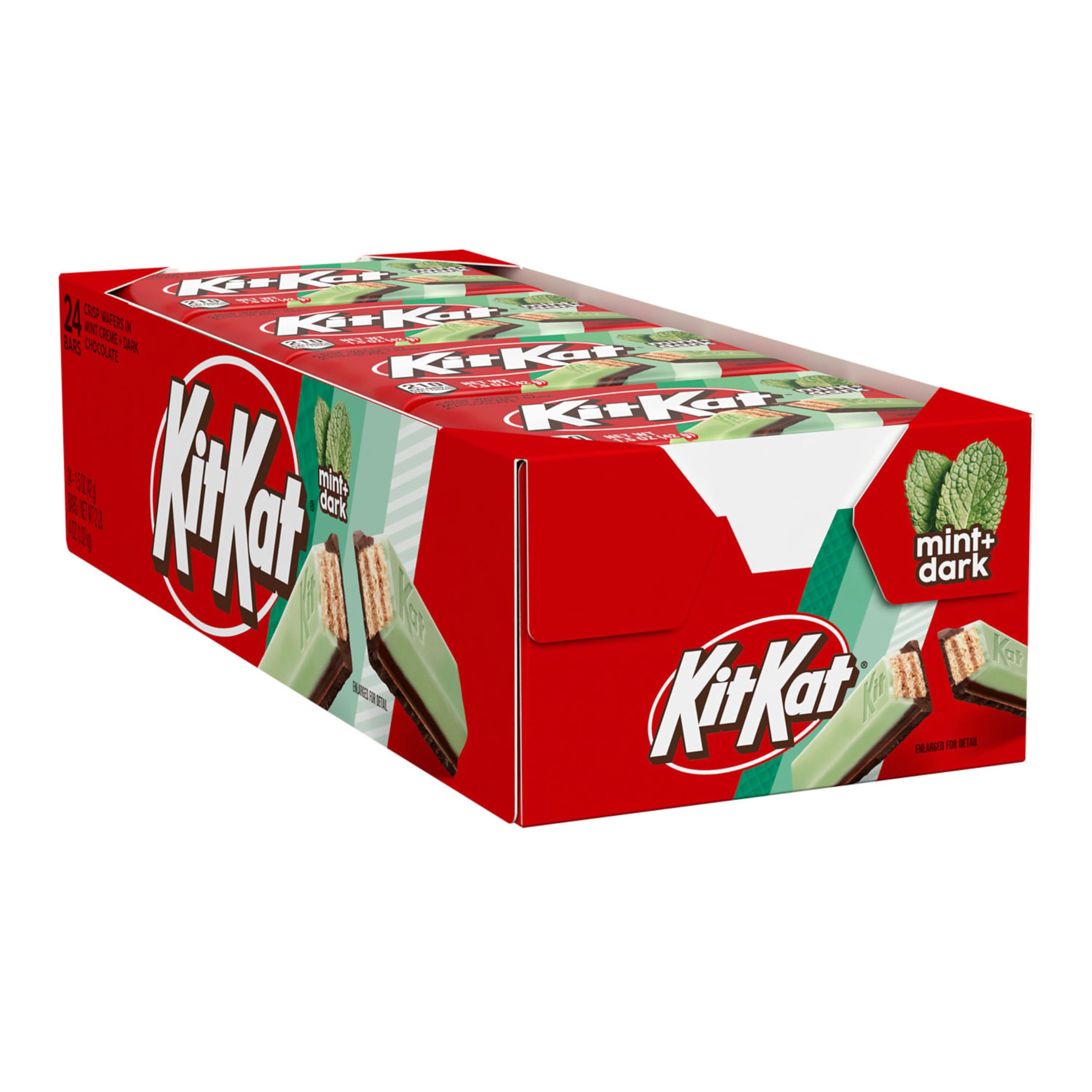KIT KAT DUOS Dark Chocolate Mint Wafer Candy Bars - 1.5 oz (24 Count) Bulk Pack | Perfect for Office Snacks, Party Favors & Halloween Treats