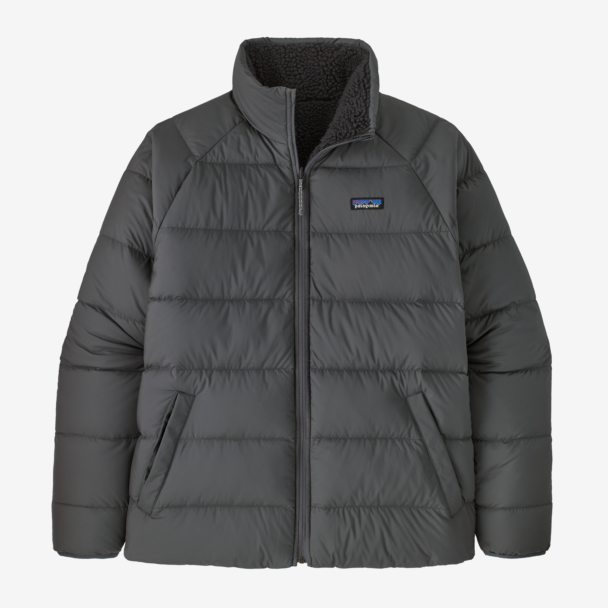 Men's Reversible Silent Down Fleece Jacket - Lightweight Warm Winter Coat for Outdoor Activities & Travel