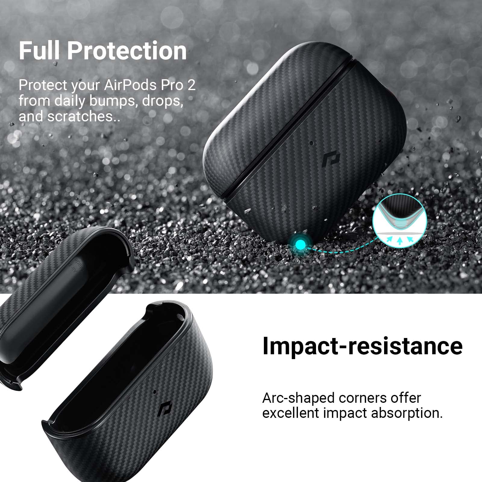 PITAKA AirPods Pro 2 Case - Ultra Slim Shockproof Protective Cover for AirPods Pro 2nd Generation | Premium 600D Aramid Fiber | Perfect for Travel, Workout & Daily Use