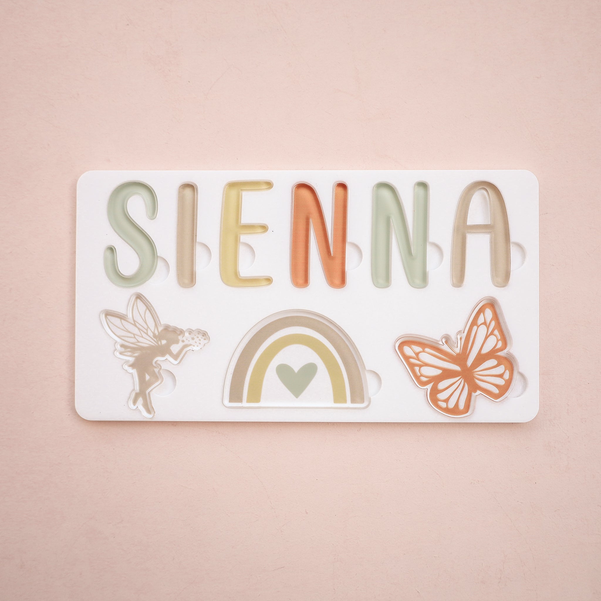 Personalized Fairy Theme Acrylic Name Puzzle - Custom Kids Room Decor & Unique Birthday Gift for Girls
