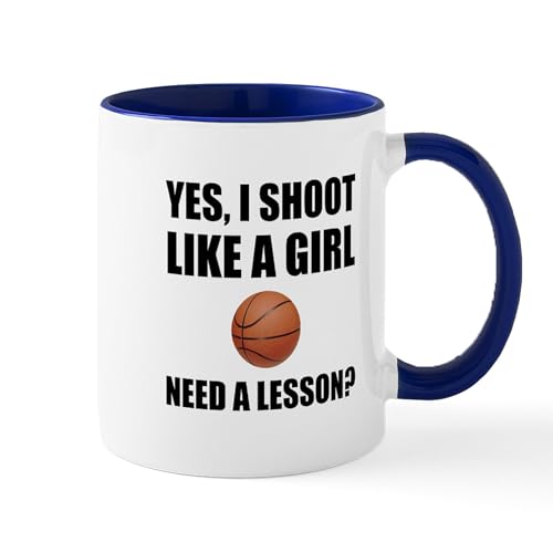 White/Navy Inside - Like A Girl Basketball Mugs
