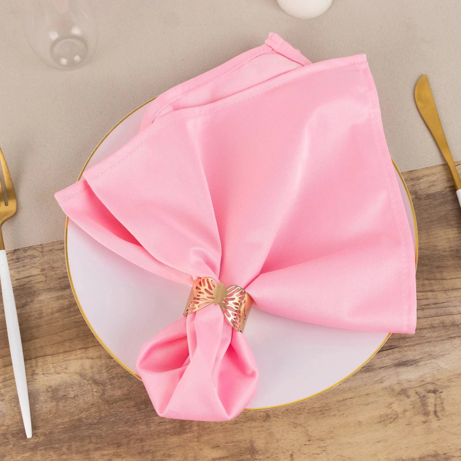 5 Premium 20x20 Inch Scuba Polyester Dinner Napkins - Soft & Absorbent for Fine Dining, Weddings & Formal Events
