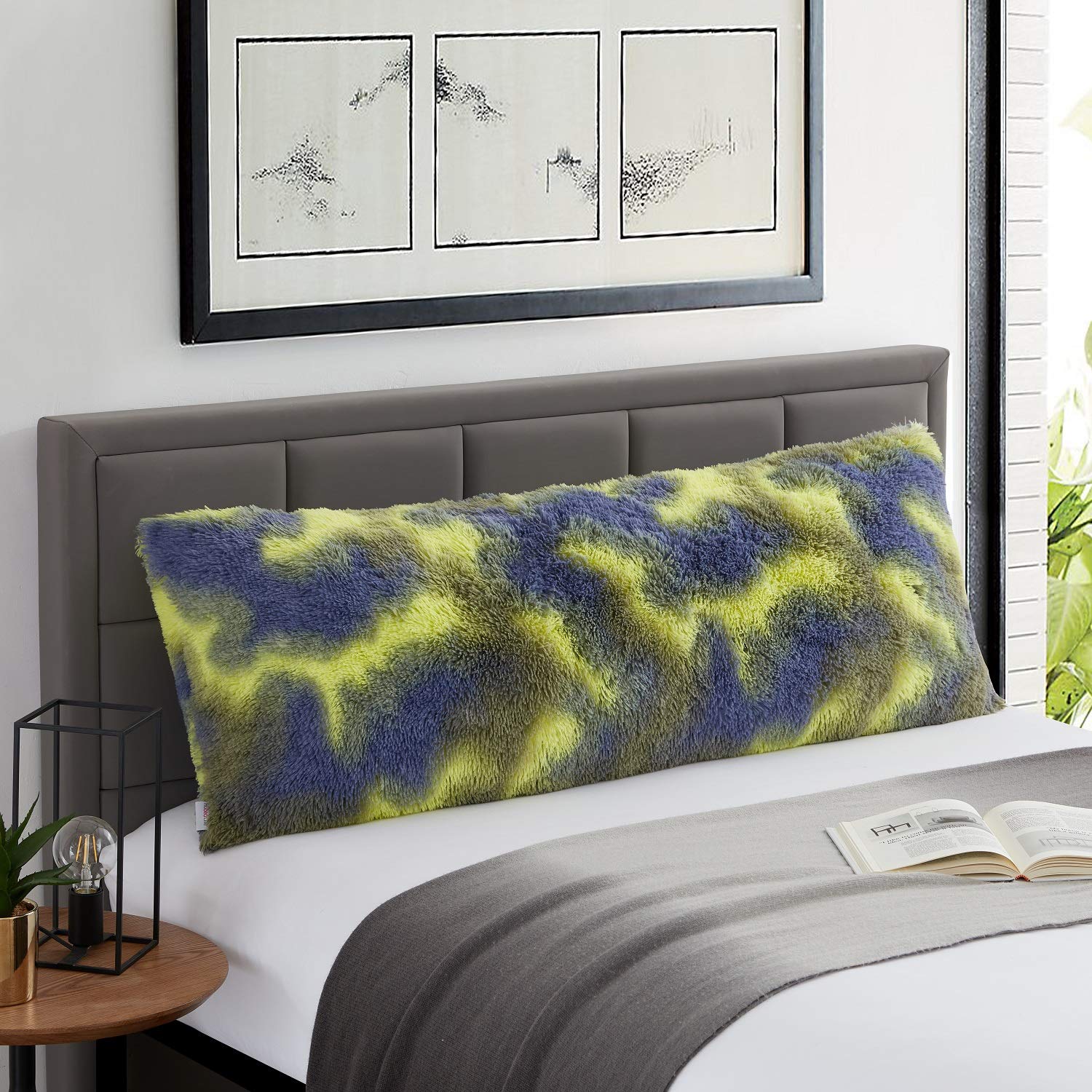 Ultra-Comfy Faux Fur Body Pillow for Adults - 20x54 Inch Ergonomic Support Pillow with Premium Stuffing, Great as Maternity Pillow, College Dorm Accessory or Home Decor - Perfect for Sleeping, Lounging & Stress Relief