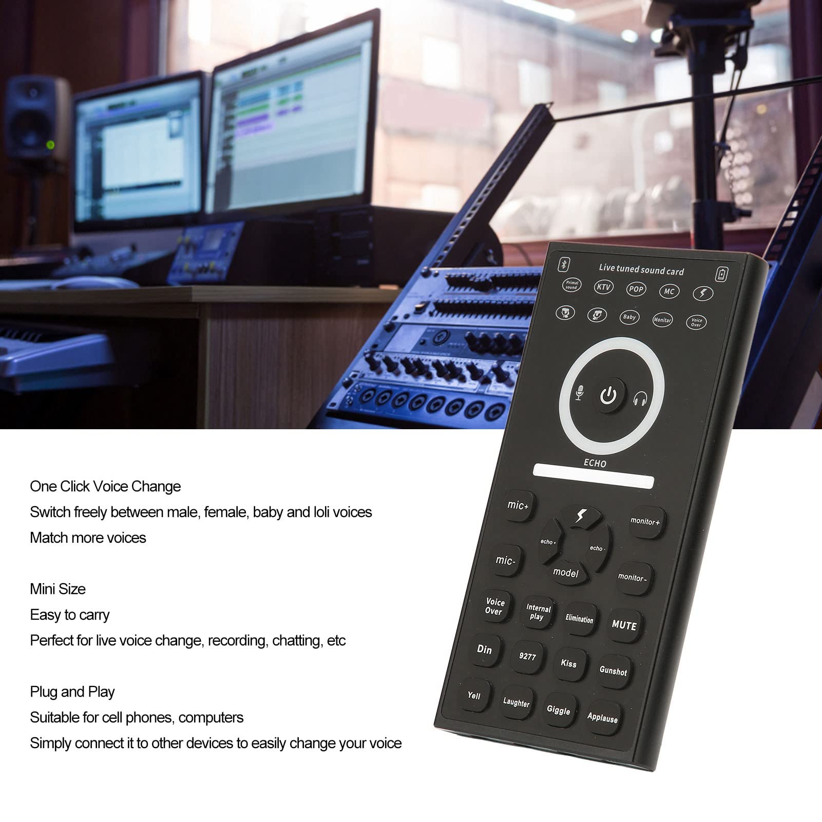 Best Gaming Voice Changer & Sound Card for PC/Mobile - Live Stream Voice Disguiser with Multiple Sound Effects | Perfect for Twitch, Discord & Gaming Content Creation