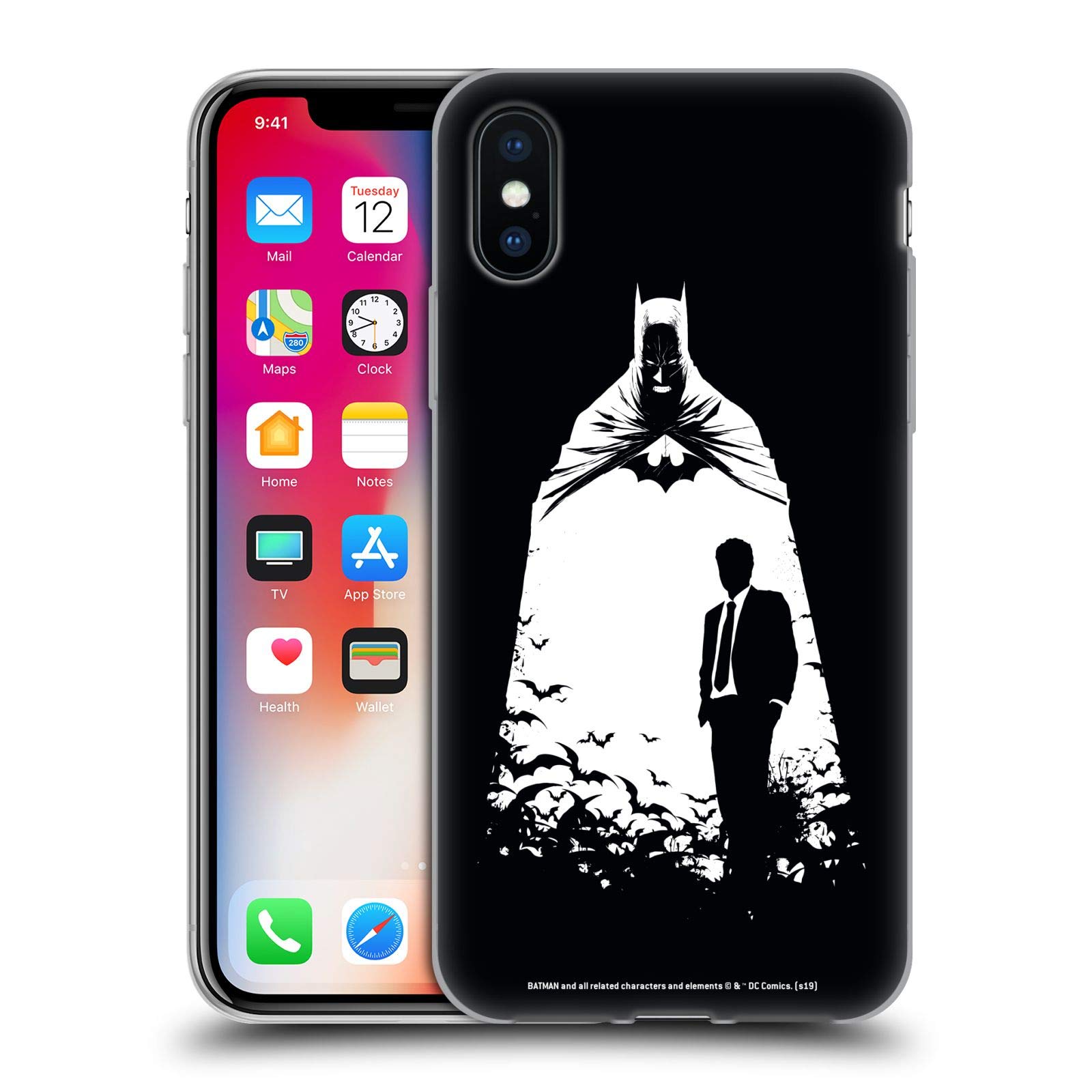 Head Case Designs Officially Licensed Batman DC Comics Alter Ego Bats Duality Soft Gel Case for iPhone X/Xs - Protective & Stylish Phone Cover for Superhero Fans