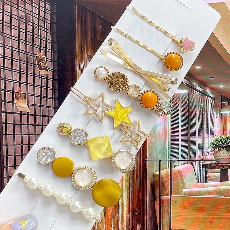 Korean Style Pearl Barrettes Hair Clips - Marble Alligator Bobby Pins with Rhinestones & Artificial Pearls - Elegant Hair Accessories Set for Girls & Women (2-Pack, Random Design) - Perfect for Weddings, Parties & Daily Styling
