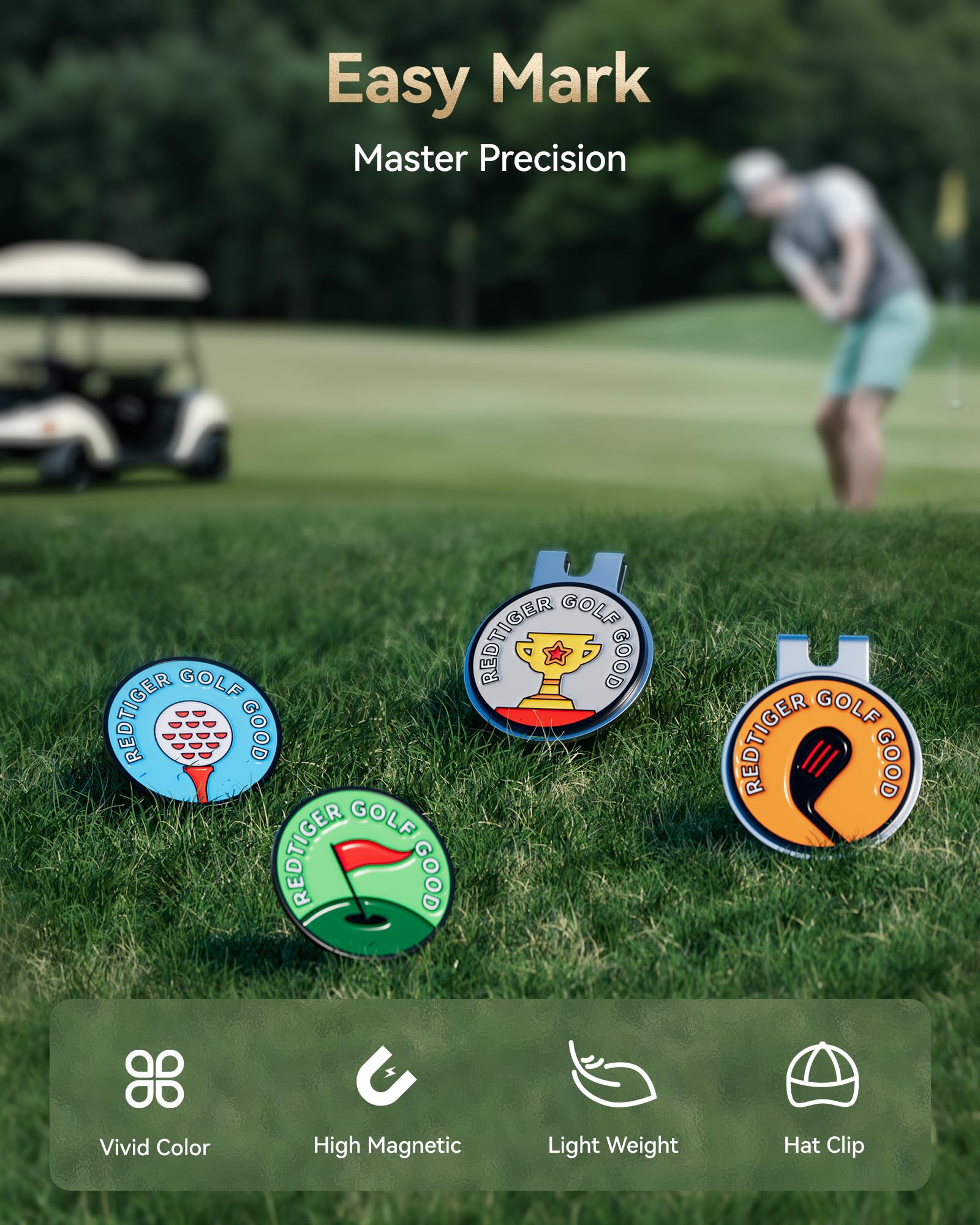 REDTIGER 1200 Yards Golf Rangefinder with Slope & Flag Lock - 7X Magnification, Rechargeable Laser Range Finder with Vibration, Magnetic Strip, Divot Tool & Ball Markers - Perfect for Golf Course Distance Measurement & Tournament Play
