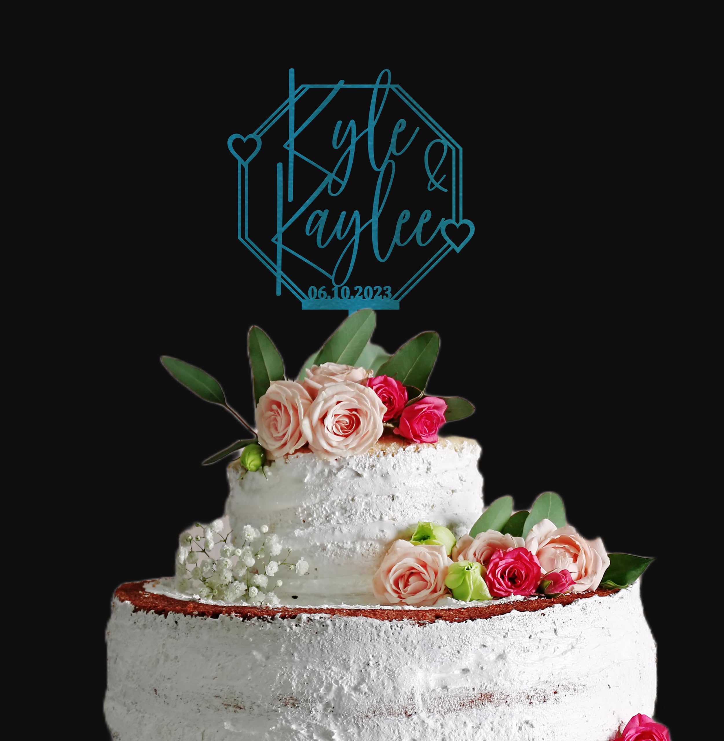 Custom Rustic Wedding Cake Topper - Personalized Mr & Mrs Script Cake Topper for Weddings - Handmade by CreativeLabsCo | Perfect for Rustic, Vintage & DIY Wedding Cakes