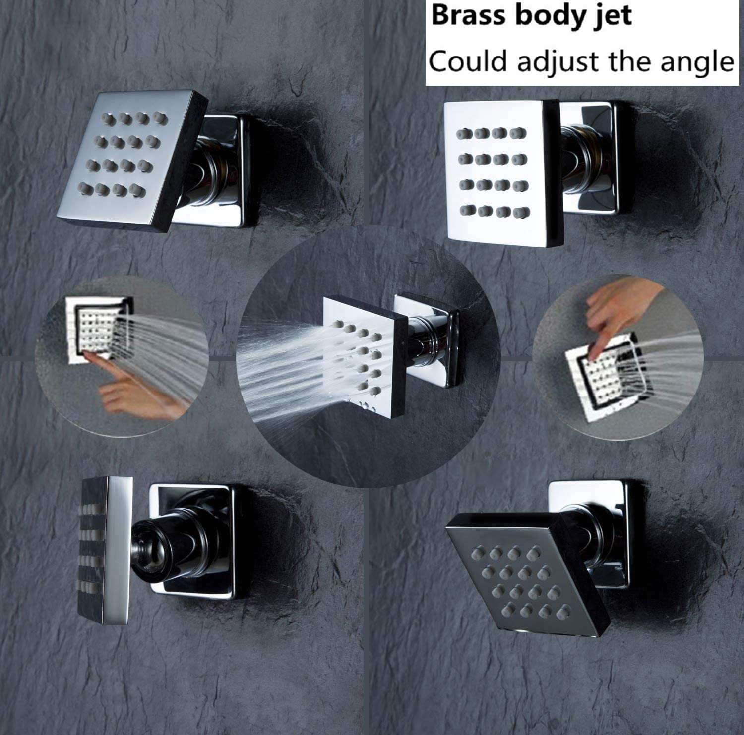Luxury LED Rainfall Shower Head Set with Thermostatic Control - 6 Massage Jets, High Pressure Wall Mount Shower System (10 Inch, Chrome) for Spa-Like Bathroom Experience - Perfect for Master Bathrooms & Relaxing Showers