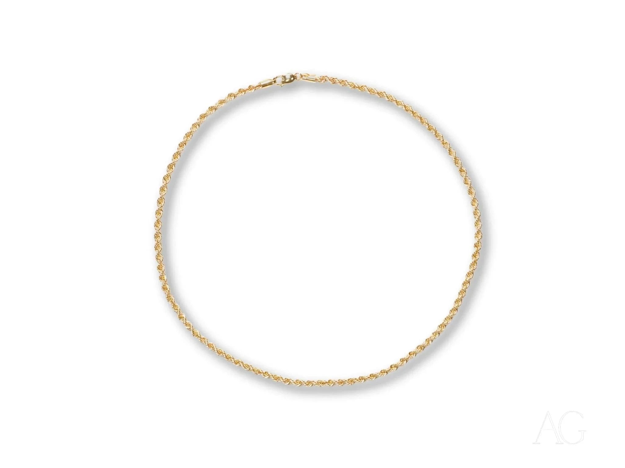 14K Solid Gold 16-Inch Rope Chain Necklace for Women - Timeless Elegant Jewelry Gift for Birthday, Anniversary & Special Occasions