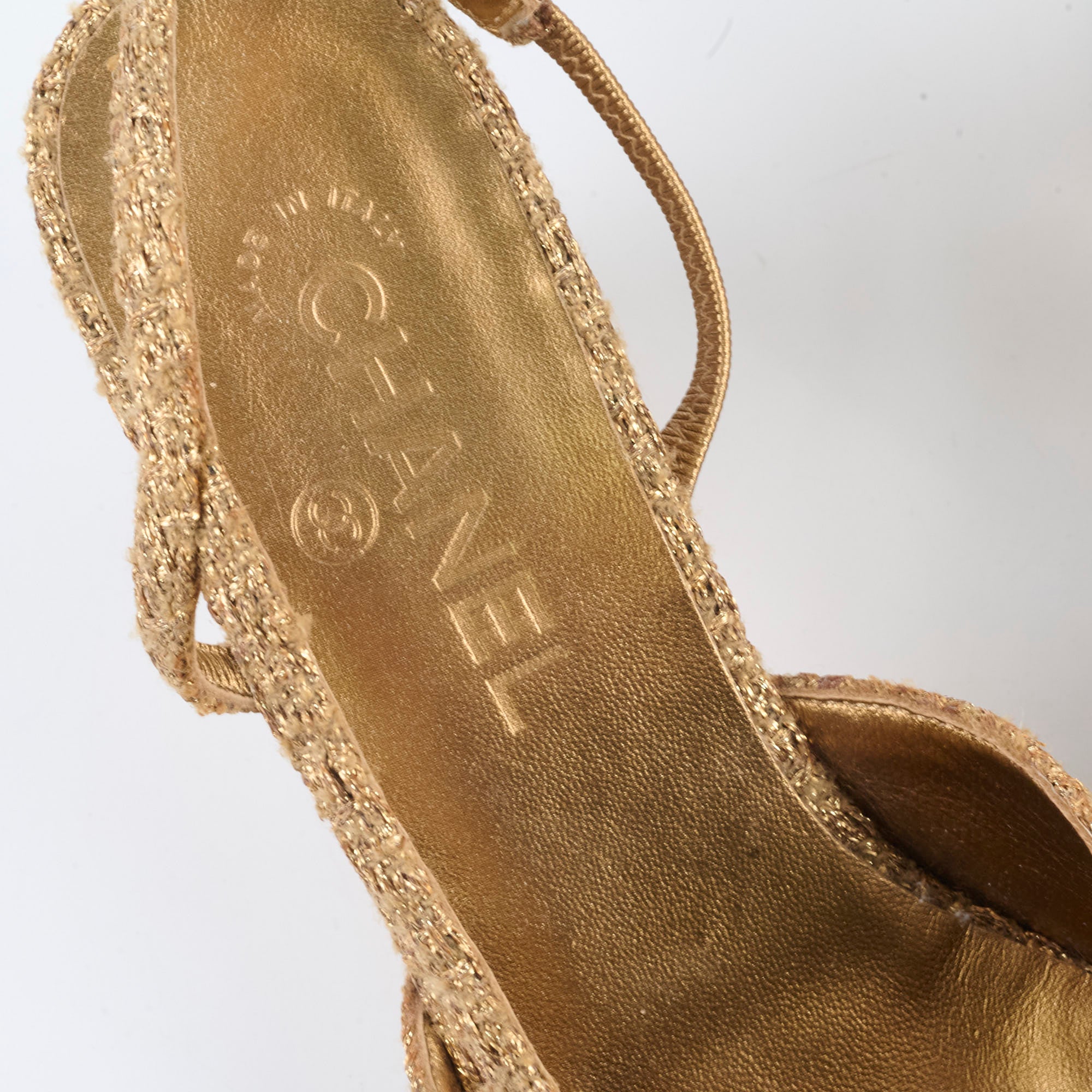 Chanel Gold Slingback Pumps Size 39 - Women's Luxury Heels for Parties, Weddings & Formal Events