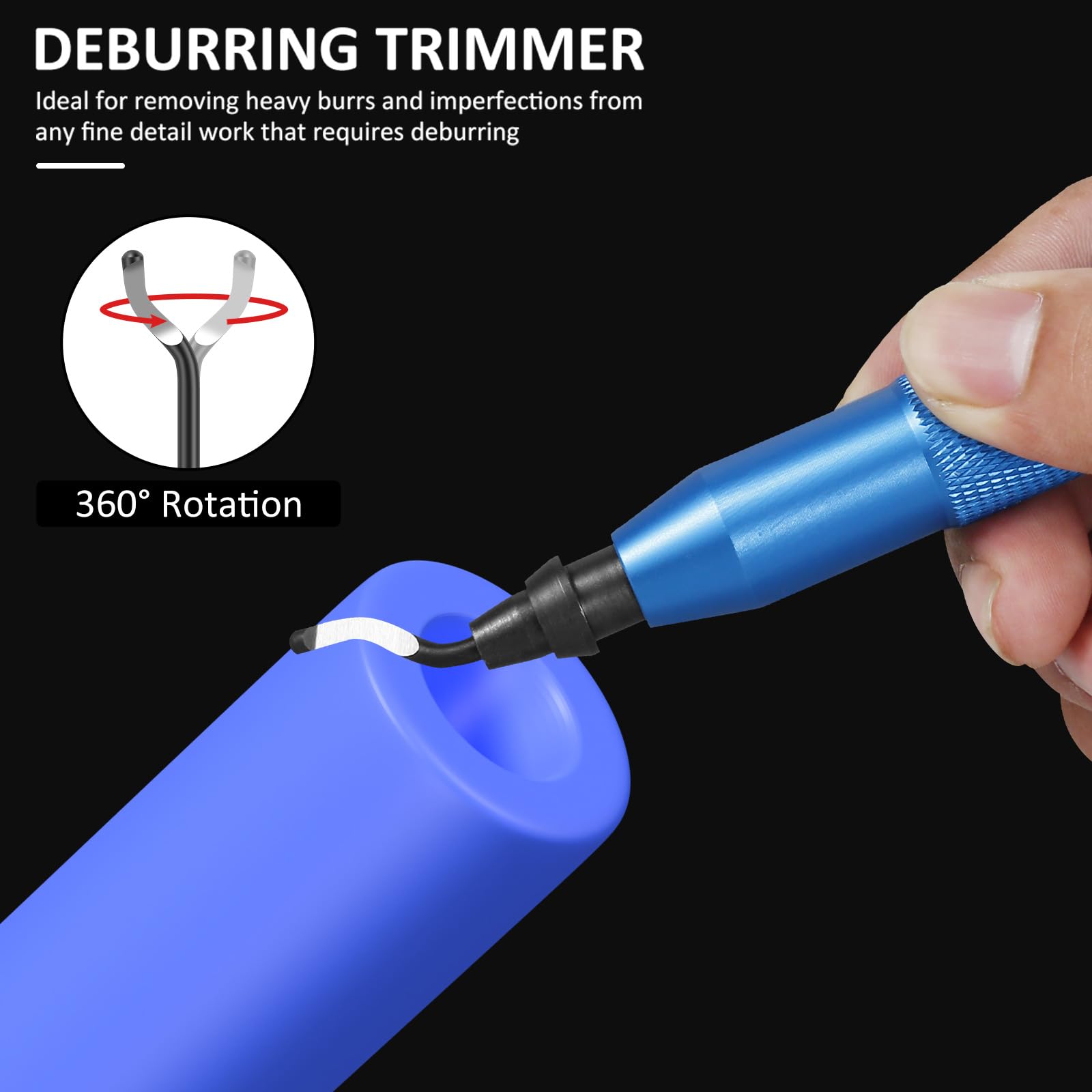 Professional Deburring Tool Kit with 10 Extra Blades & Handle - Alloy Burr Remover for Metal, Resin, PVC, Copper & Plastic - Perfect for 3D Printing, DIY Projects & Pipe Work
