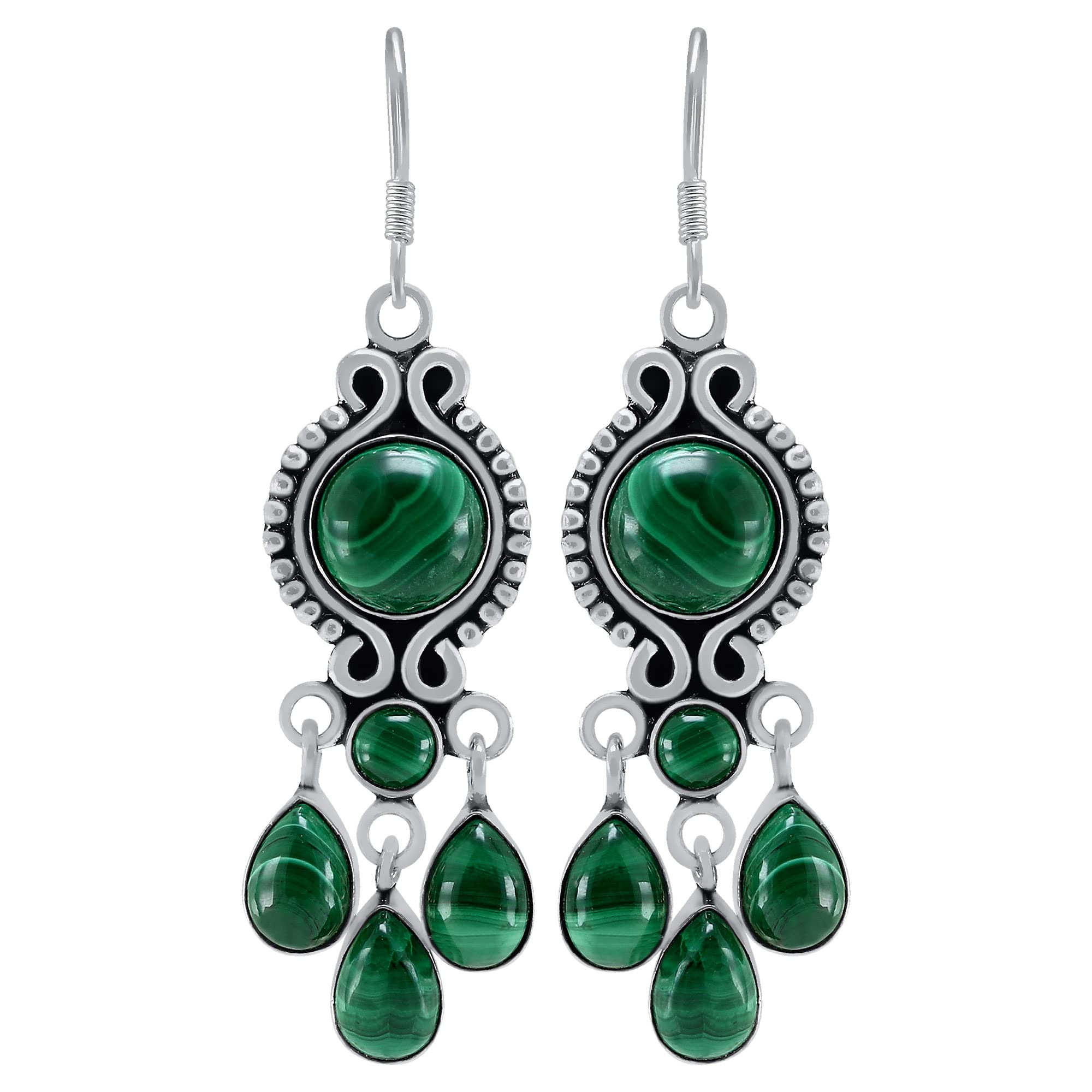 13.65 Carat Round Natural Gemstone Earrings for Women - Handmade Boho Dangle Birthstone Jewelry - Perfect Gift for Wife, Girlfriend, Her - Ideal for Weddings, Parties & Everyday Wear