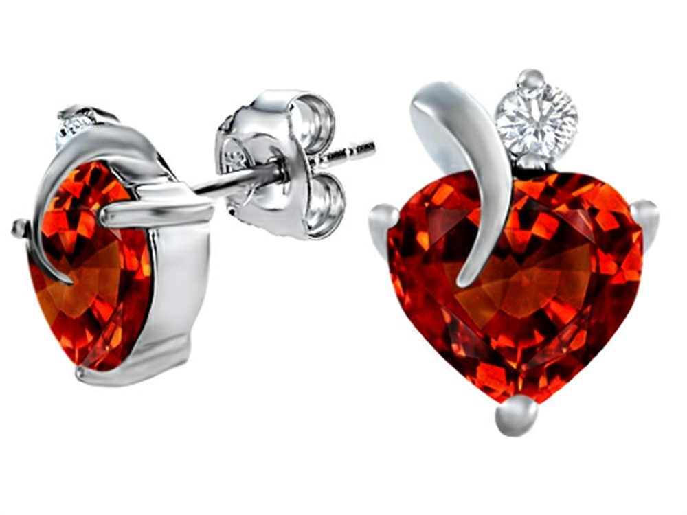 Star K Sterling Silver Love Heart Earrings with 7mm Heart-Shaped Stone - Perfect for Valentine's Day Gifts, Anniversary Presents & Romantic Occasions