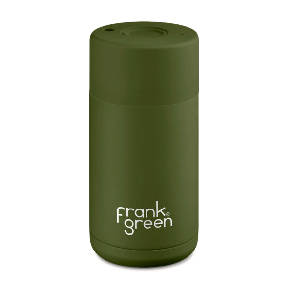 Frank Green Ceramic Travel Mug - Insulated Reusable Coffee Cup with Lid, Leak-Proof & Eco-Friendly - Perfect for Office, Commuting & Outdoor Adventures