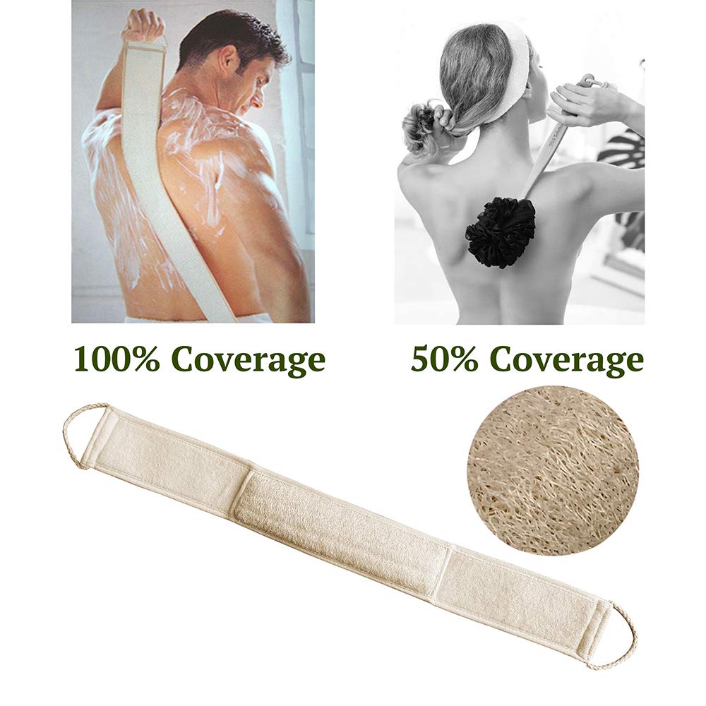 RECKODOR Natural Loofah Sponge Bath Set for Women & Men - Exfoliating Body Scrubber, Back Scrubber, Luffa Sponge & Exfoliating Pads - 7 in 1 SPA Gift Pack for Shower, Bath & Skin Care Routine