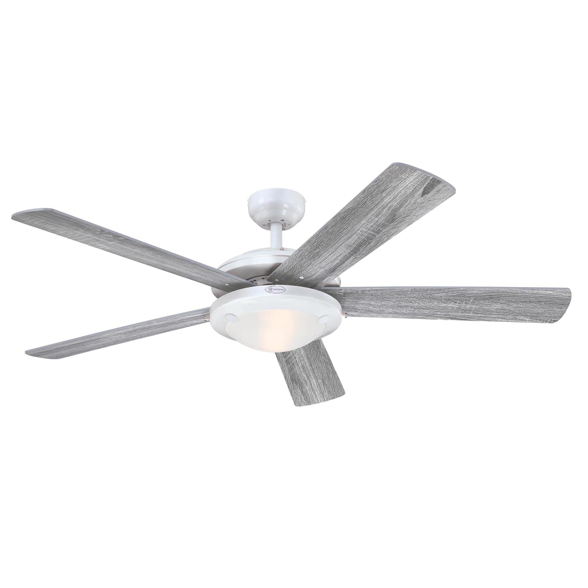 Westinghouse 7305500 Comet 52 Inch White LED Ceiling Fan with Frosted Glass - Energy Efficient Cooling for Living Room, Bedroom & Patio
