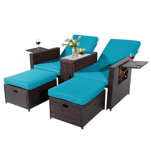 Brown Wicker Turquoise Cushion