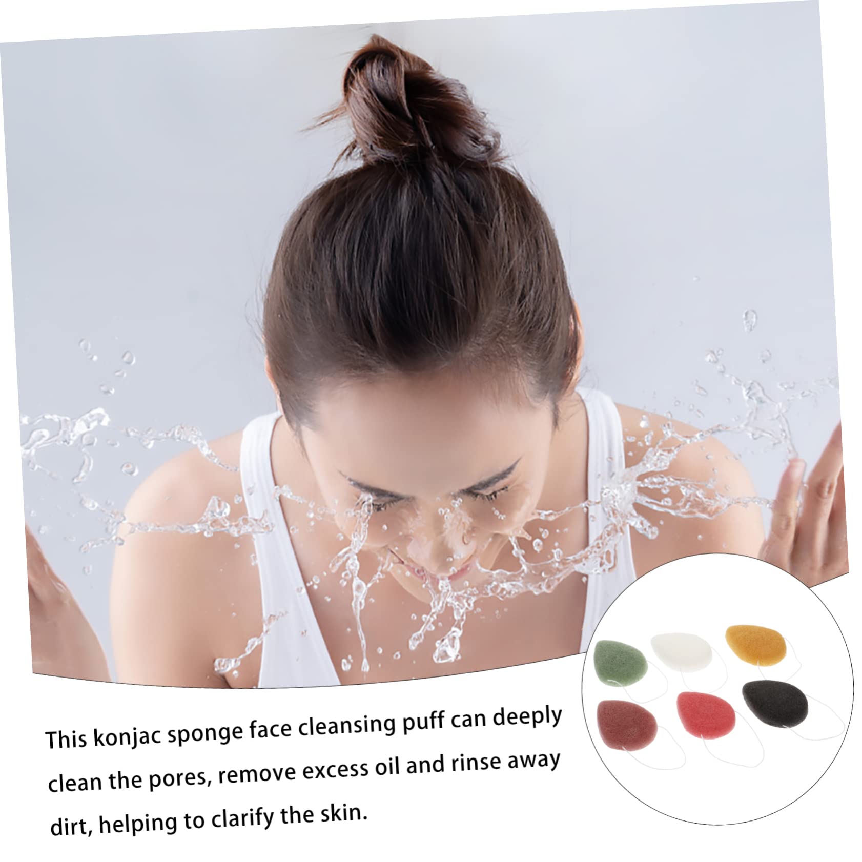 FOMIYES 6-Pack Natural Facial Cleansing Sponges - Gentle Exfoliating & Makeup Removing Face Sponges for Daily Skincare Routine | Perfect for Sensitive Skin & Travel Beauty Essentials