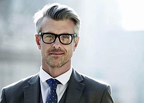 Premium 10x8 Grey Human Hair Toupee for Men - European Virgin Hair Replacement System with FPM Base - Natural Looking Hair Prosthesis for Thinning Hair & Baldness - Ideal for Daily Wear, Special Occasions & Professional Settings
