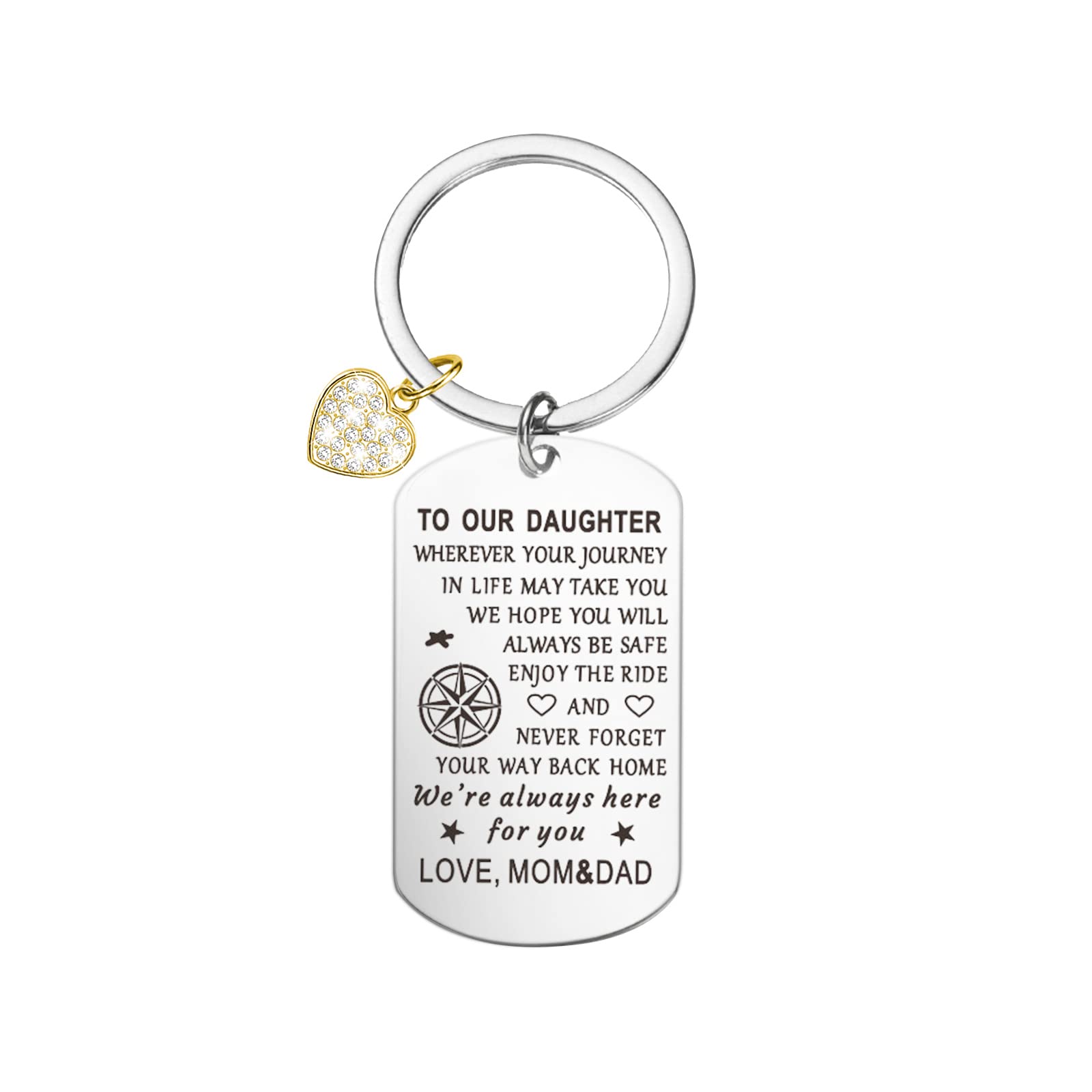 Valentine's Day Gifts for Kids - Heart Keychain for Daughter from Mom & Dad - Graduation Present - Perfect for School, Parties & Special Occasions