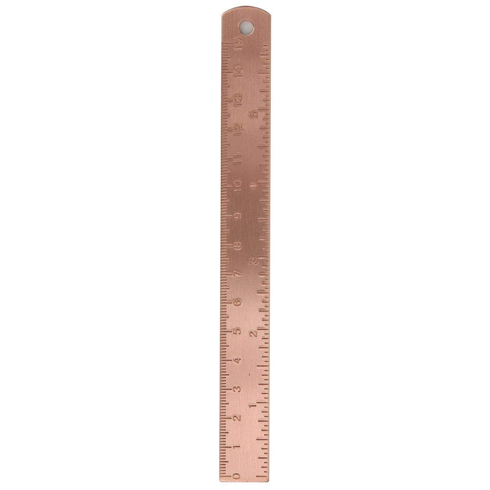 Zerodis 6 Inch/15 cm Brass Ruler - Thickened Copper Straight Edge Metal Ruler, Precision Drawing Tool & Bookmark for Artists, Engineers & Crafters | Perfect for Sketching, Drafting & DIY Projects