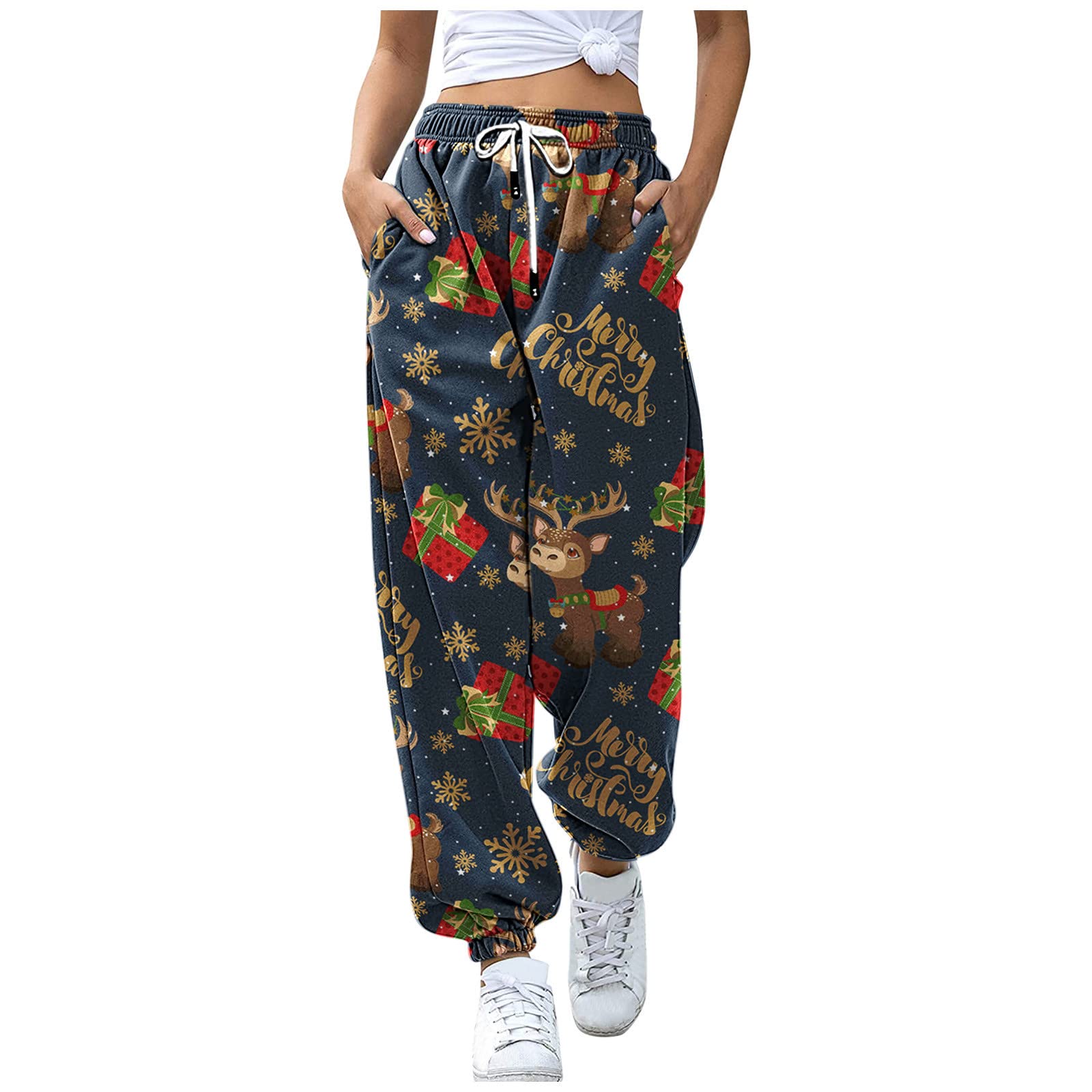 Women's High-Waisted Jogger Sweatpants with Pockets - Athletic Lounge Yoga Pants for Running, Workout & Casual Wear - Black