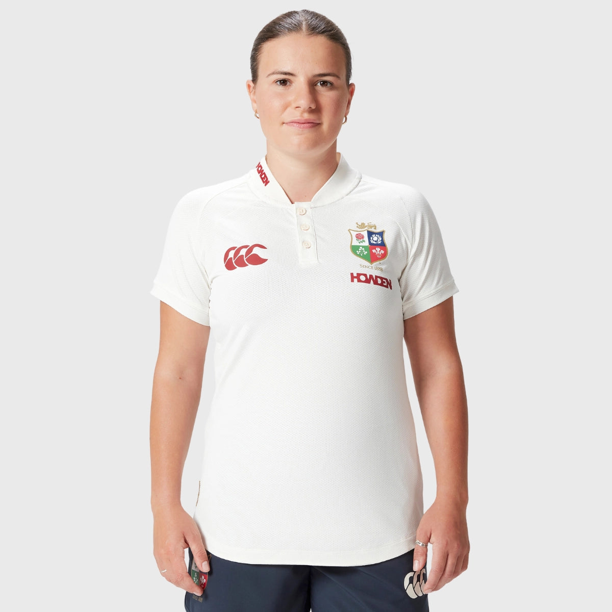 Canterbury British & Irish Lions Women's Performance Polo Shirt - Breathable Polyester Rugby Top for Sports & Casual Wear - White