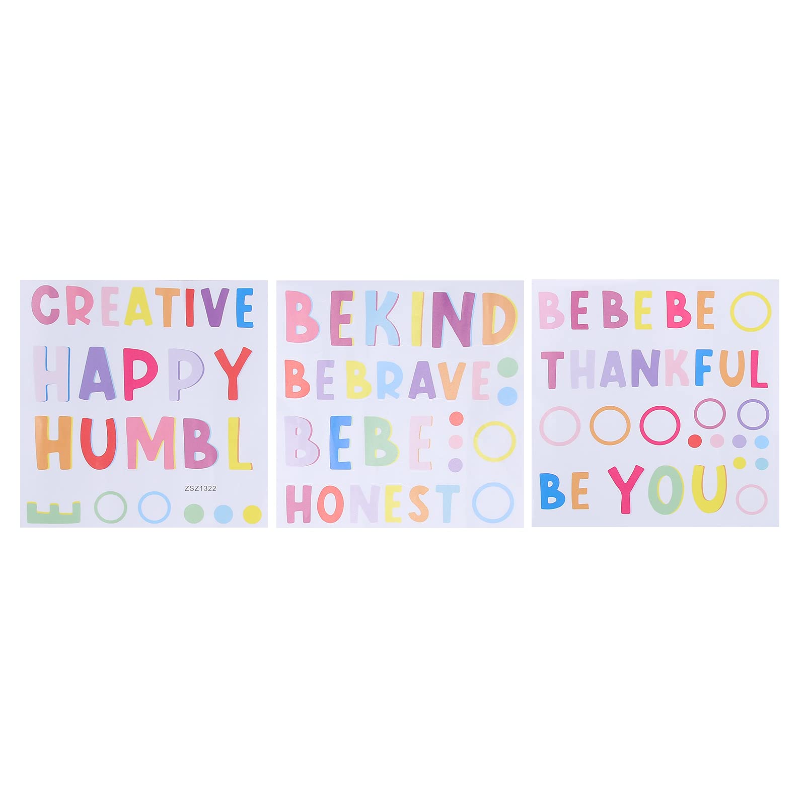 3Pcs DIY Self-Adhesive Wall Decal Stickers - Colorful English Letters for Home Decor, Bedroom, Living Room, Study & Office - Easy Peel & Stick PVC Background Wall Art - Perfect for Nursery, Kids Room & Creative Spaces
