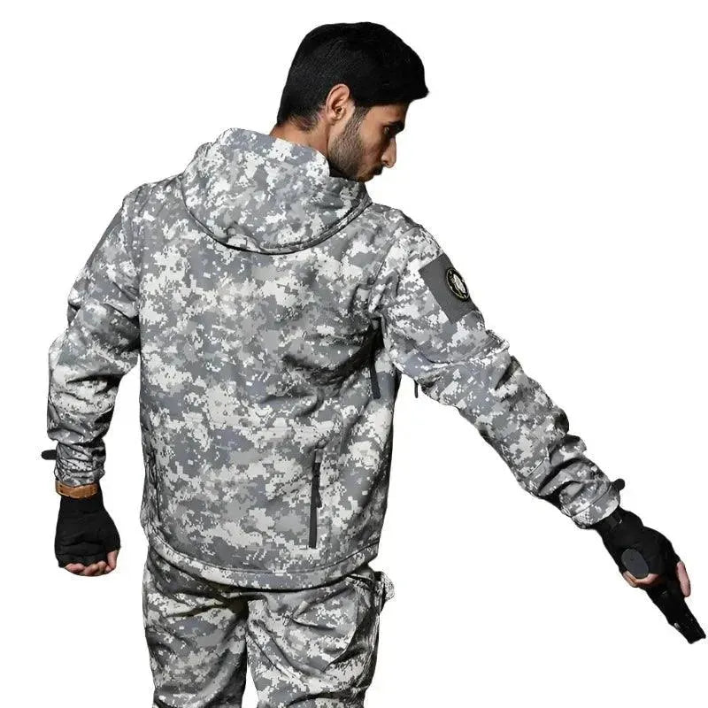 Men's Tactical Waterproof Fleece Jacket - Lightweight Outdoor Windproof Winter Coat for Hiking, Camping & Military Use