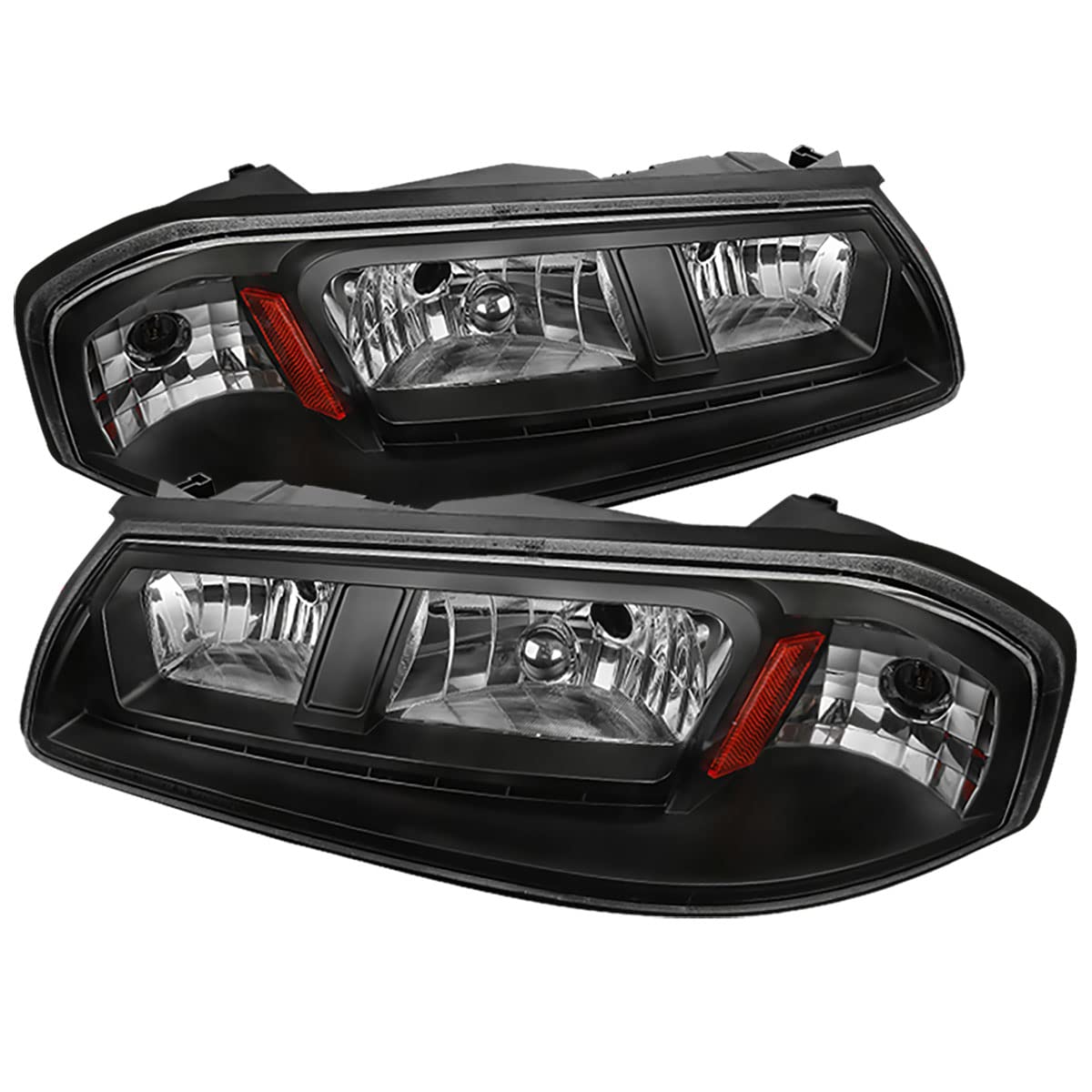 00-05 Chevy Impala LED Headlights - Black & Clear Replacement Headlight Assembly with Turn Signal Lamps (Pair) | Perfect for Night Driving & Car Upgrades