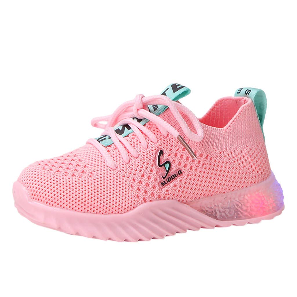 Breathable LED Light Up Flashing Sports Shoes for Kids - Non-Slip Tennis, Athletic Running & Walking Shoes | Boys & Girls Sneakers for Playground, Gym & Outdoor Activities