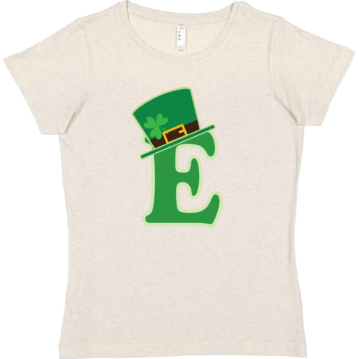 Inktastic Irish St. Patrick's Day Letter E Monogram Women's T-Shirt | Funny St. Paddy's Graphic Tee for Women | Perfect for Irish Pride, Pub Crawls & March Celebrations