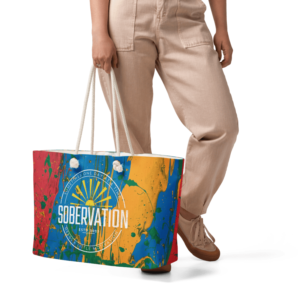 Stylish Sobervation Pride Weekender Bag - Durable Travel Duffel for Weekend Getaways, Gym, Work & Vacation - Perfect for LGBTQ+ Pride Events & Travel