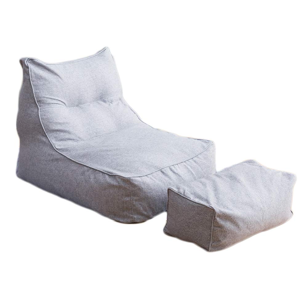Soft Comfy Gaming Bean Bag Chair Cover - No Filling Linen Lounger Slipcover for Adults & Kids (Light Gray) | Perfect for Gaming Rooms, Living Rooms & Dorm Decor