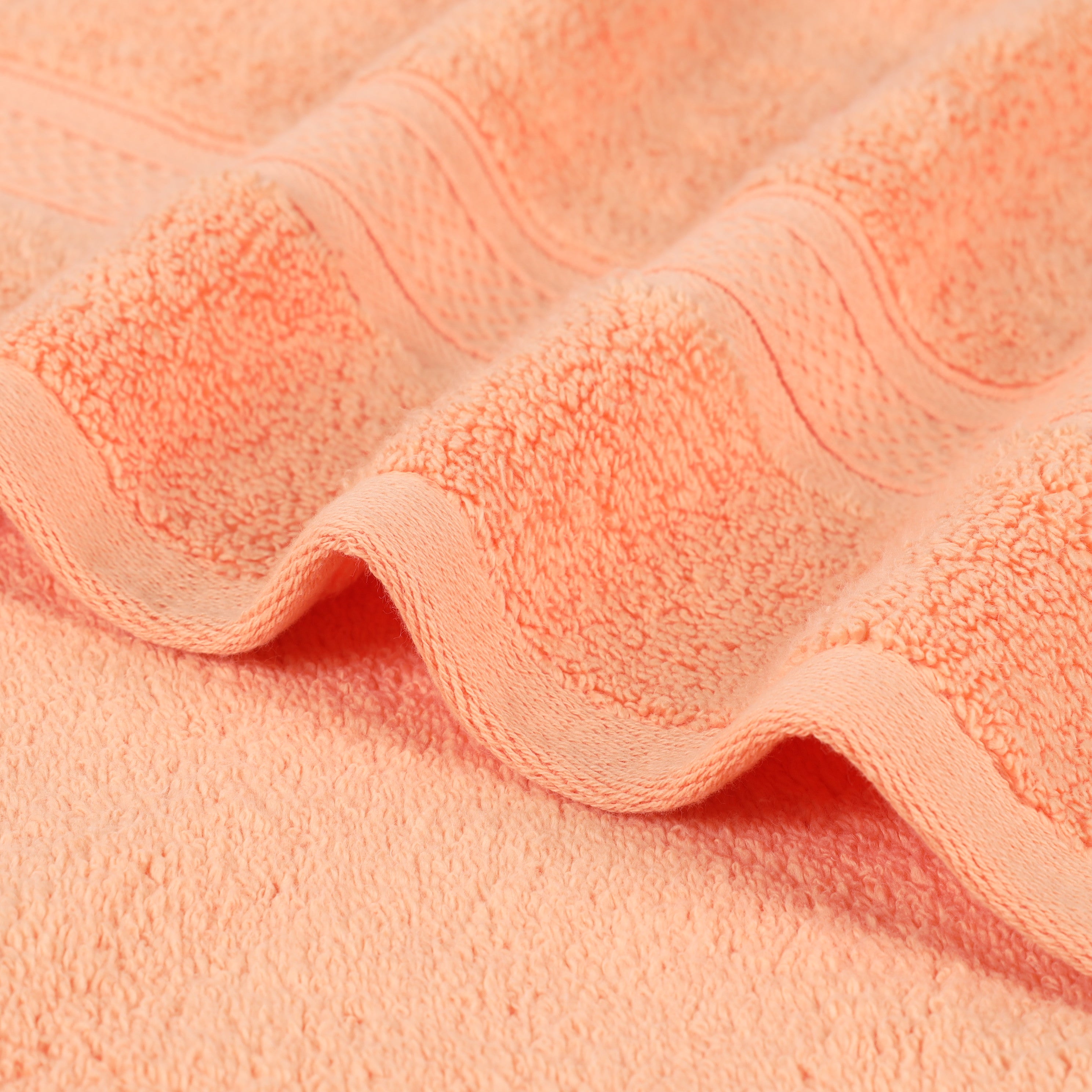 Premium Zero Twist Cotton Bath Towel Set of 2 - Ultra Soft Solid & Jacquard Chevron Design for Luxury Bathroom & Spa Experience