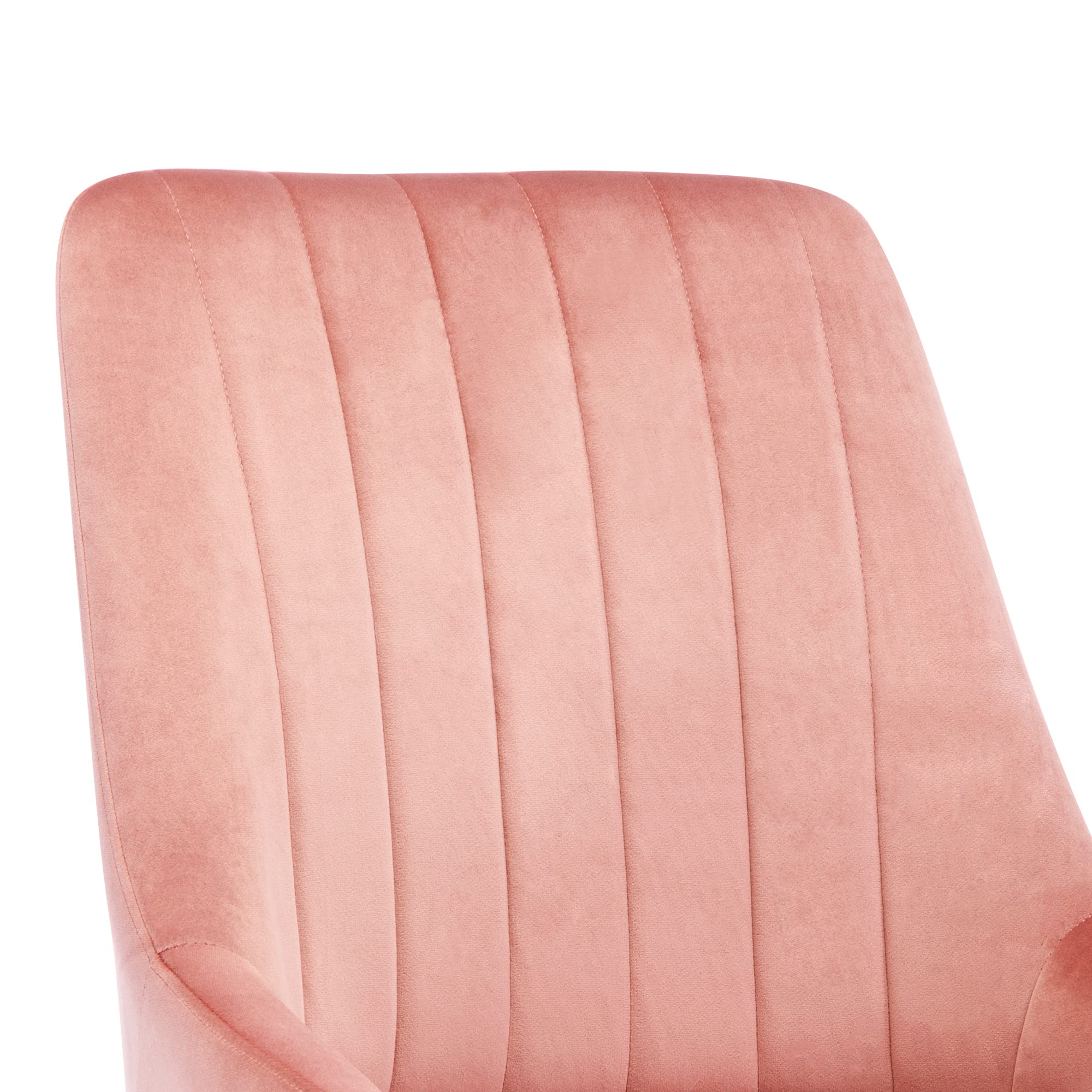DUHOME Mid Century Modern Velvet Dining Chairs Set of 2 - Upholstered Tufted Armless Accent Chairs with High Back, Pink Leisure Chairs for Dining Room, Living Room & Bedroom | Perfect for Home Decor, Small Spaces & Apartment Dining