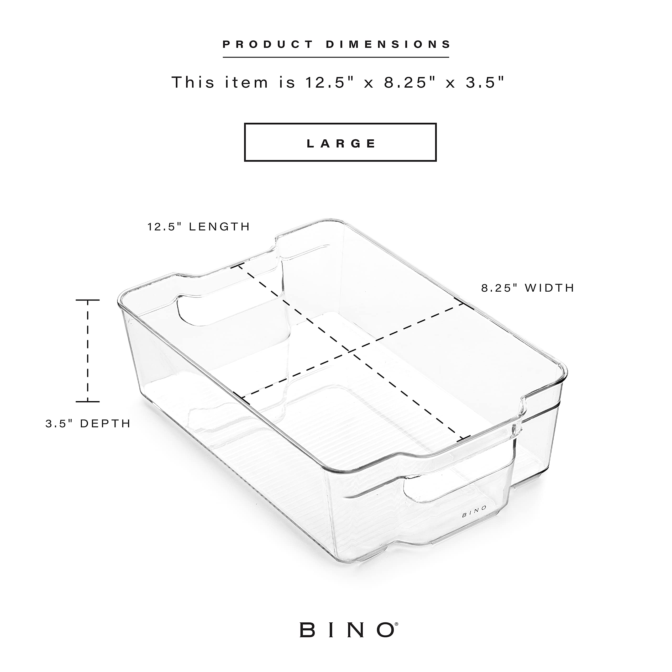 BINO Stackable Plastic Storage Bins 12-Pack - Large BPA-Free Organizing Containers for Pantry, Fridge, Freezer & Home Organization | The Stacker Collection | Multi-Use Storage Solution for Kitchen, Garage & Closet
