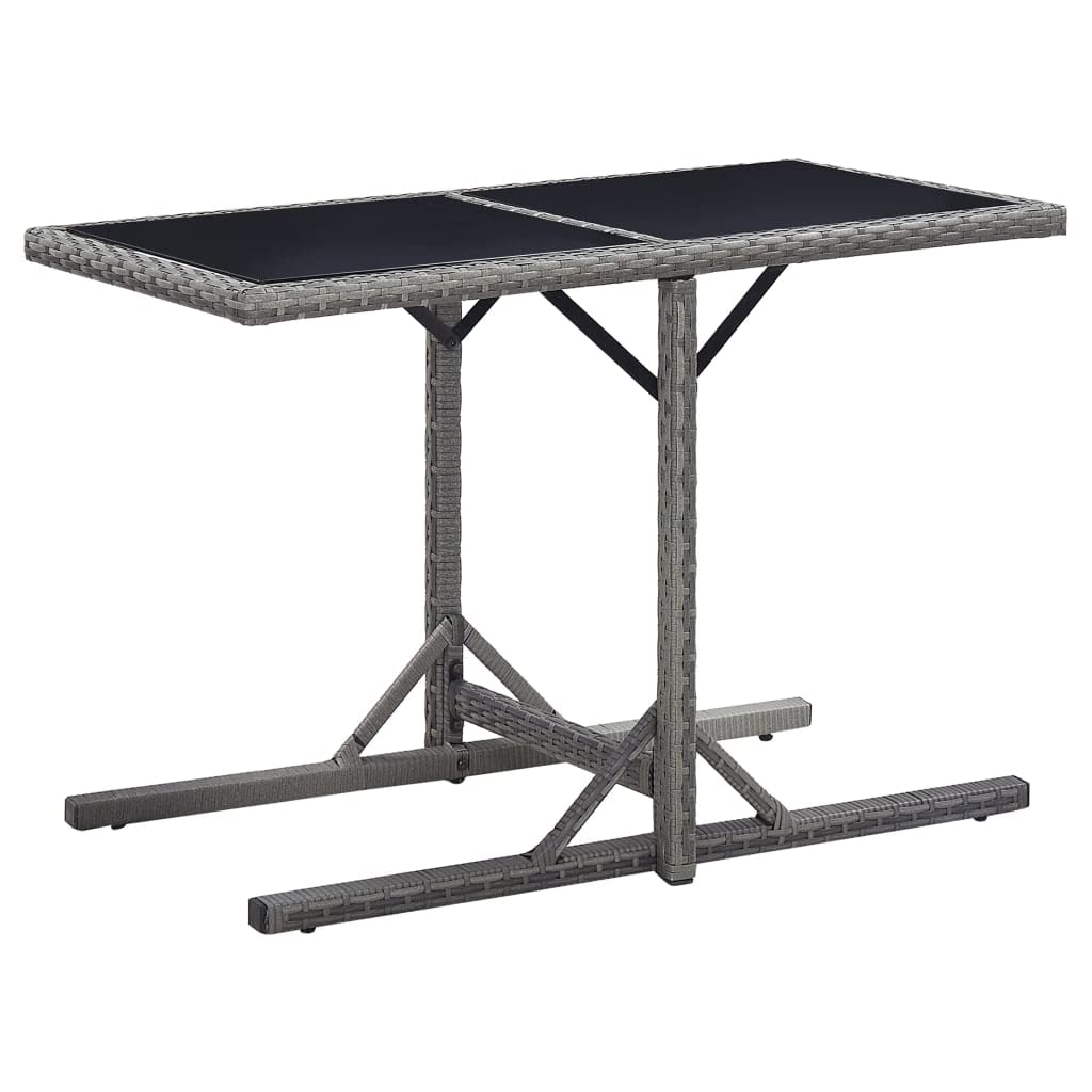 vidaXL 3-Piece Patio Dining Set - Outdoor Table & Chairs, Weather-Resistant Gray Farmhouse Garden Furniture for Backyard, Deck, or Poolside Relaxation